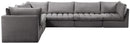 Jacob Grey Velvet Modular Sectional - Town Of Bargains Furniture - NY