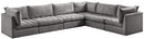 Jacob Grey Velvet Modular Sectional - Town Of Bargains Furniture - NY