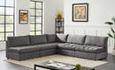 Jacob Grey Velvet Modular Sectional - Town Of Bargains Furniture - NY
