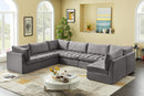 Jacob Grey Velvet Modular Sectional - Town Of Bargains Furniture - NY