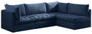 Jacob Navy Velvet Modular Sectional - Town Of Bargains Furniture - NY