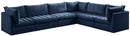 Jacob Navy Velvet Modular Sectional - Town Of Bargains Furniture - NY