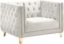 Michelle Cream Velvet Chair - Town Of Bargains Furniture - NY