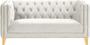 Michelle Cream Velvet Loveseat - Town Of Bargains Furniture - NY