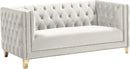 Michelle Cream Velvet Loveseat - Town Of Bargains Furniture - NY