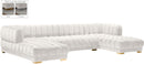 Gwen Cream Velvet 3pc. Sectional (3 Boxes) - Town Of Bargains Furniture - NY
