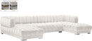 Gwen Cream Velvet 3pc. Sectional (3 Boxes) - Town Of Bargains Furniture - NY
