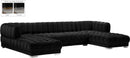 Gwen Black Velvet 3pc. Sectional (3 Boxes) - Town Of Bargains Furniture - NY