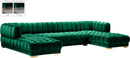 Gwen Green Velvet 3pc. Sectional (3 Boxes) - Town Of Bargains Furniture - NY