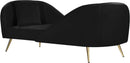 Nolan Black Velvet Chaise - Town Of Bargains Furniture - NY