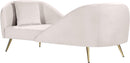 Nolan Cream Velvet Chaise - Town Of Bargains Furniture - NY