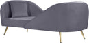 Nolan Grey Velvet Chaise - Town Of Bargains Furniture - NY