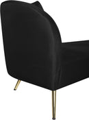 Nolan Black Velvet Chaise - Town Of Bargains Furniture - NY