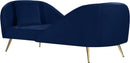 Nolan Navy Velvet Chaise - Town Of Bargains Furniture - NY