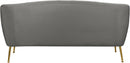 Tori Grey Velvet Loveseat