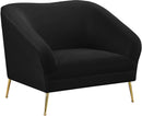 Hermosa Black Velvet Chair
