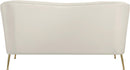 Hermosa Cream Velvet Loveseat