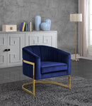 Carter Navy Velvet Accent Chair - Town Of Bargains Furniture - NY