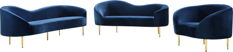 Ritz Navy Velvet Sofa - Town Of Bargains Furniture - NY