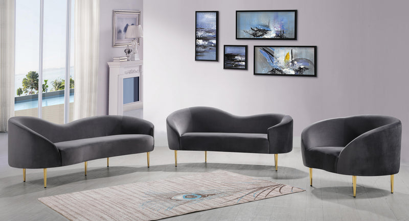 Ritz Grey Velvet Sofa - Town Of Bargains Furniture - NY