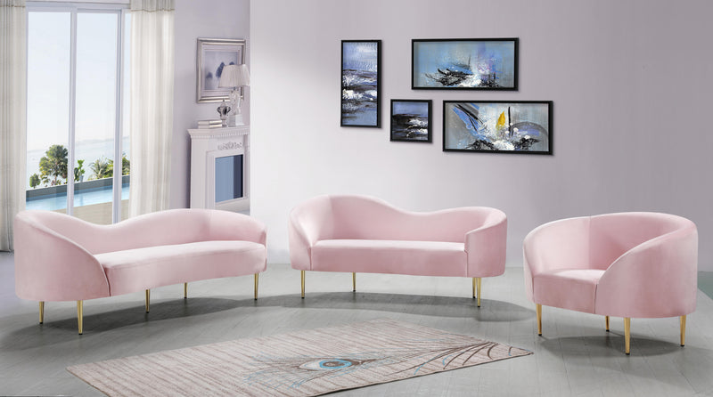 Ritz Pink Velvet Sofa - Town Of Bargains Furniture - NY