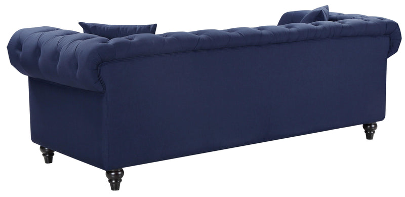 Chesterfield Navy Linen Sofa - Town Of Bargains Furniture - NY