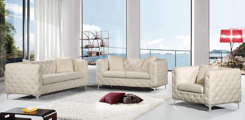 Scarlett Cream Velvet Sofa - Town Of Bargains Furniture - NY