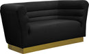 Bellini Black Velvet Loveseat - Town Of Bargains Furniture - NY