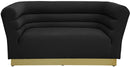 Bellini Black Velvet Loveseat - Town Of Bargains Furniture - NY