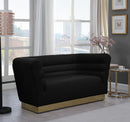 Bellini Black Velvet Loveseat - Town Of Bargains Furniture - NY