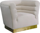 Bellini Cream Velvet Chair - Town Of Bargains Furniture - NY