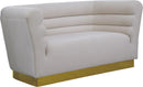 Bellini Cream Velvet Loveseat - Town Of Bargains Furniture - NY
