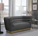 Bellini Grey Velvet Loveseat - Town Of Bargains Furniture - NY