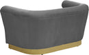 Bellini Grey Velvet Loveseat - Town Of Bargains Furniture - NY