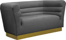 Bellini Grey Velvet Loveseat - Town Of Bargains Furniture - NY