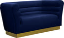 Bellini Navy Velvet Loveseat - Town Of Bargains Furniture - NY