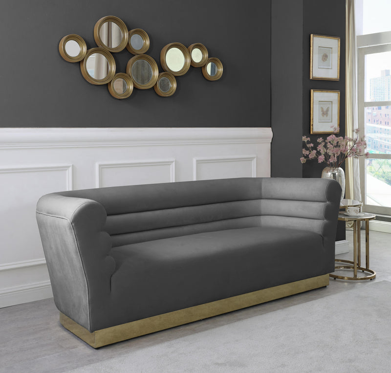 Bellini Grey Velvet Sofa