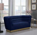 Bellini Navy Velvet Loveseat - Town Of Bargains Furniture - NY