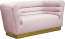 Bellini Pink Velvet Loveseat - Town Of Bargains Furniture - NY
