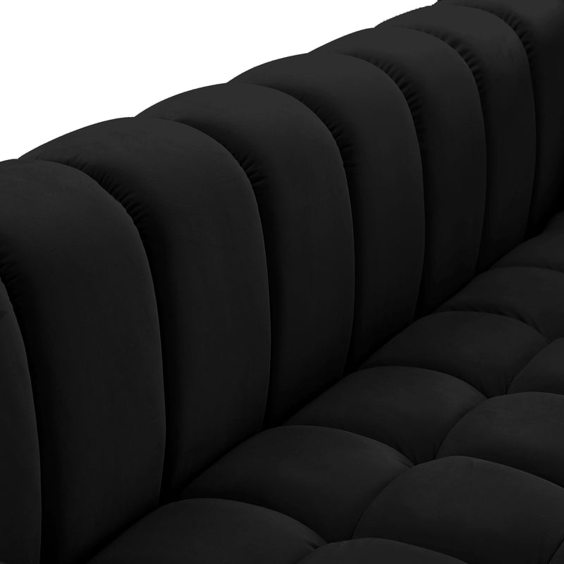 Gwen Black Velvet Sofa - Town Of Bargains Furniture - NY