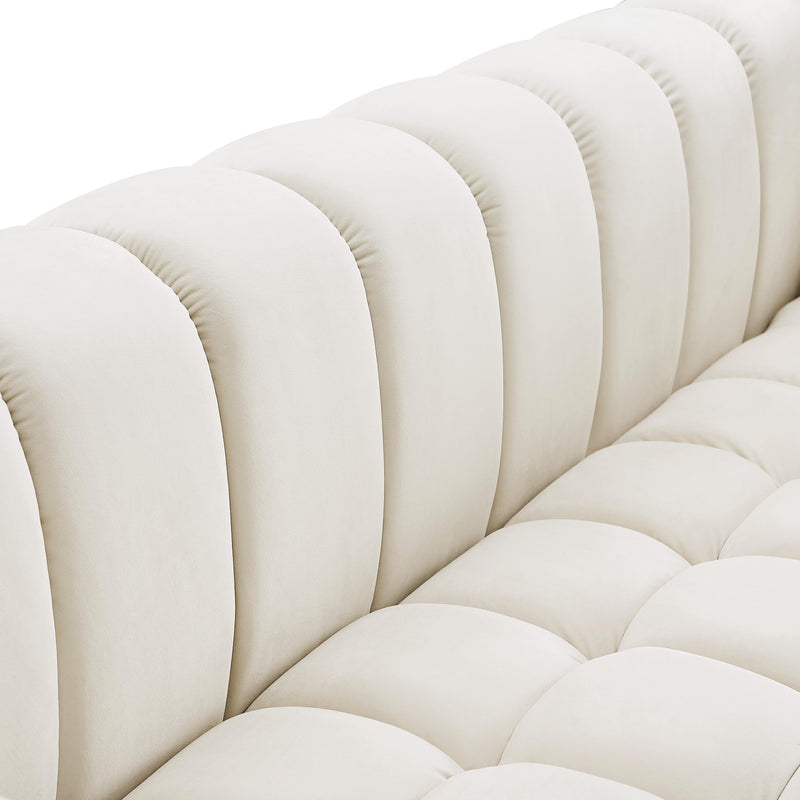 Gwen Cream Velvet Loveseat - Town Of Bargains Furniture - NY