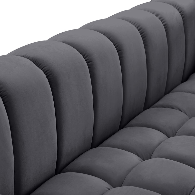 Gwen Grey Velvet Loveseat - Town Of Bargains Furniture - NY