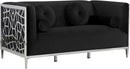 Opal Black Velvet Loveseat - Town Of Bargains Furniture - NY