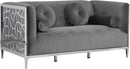 Opal Grey Velvet Loveseat - Town Of Bargains Furniture - NY