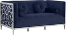 Opal Navy Velvet Loveseat - Town Of Bargains Furniture - NY