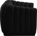 Dixie Black Velvet Loveseat - Town Of Bargains Furniture - NY