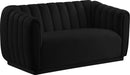 Dixie Black Velvet Loveseat - Town Of Bargains Furniture - NY