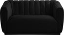 Dixie Black Velvet Loveseat - Town Of Bargains Furniture - NY