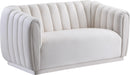Dixie Cream Velvet Loveseat - Town Of Bargains Furniture - NY