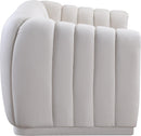 Dixie Cream Velvet Loveseat - Town Of Bargains Furniture - NY